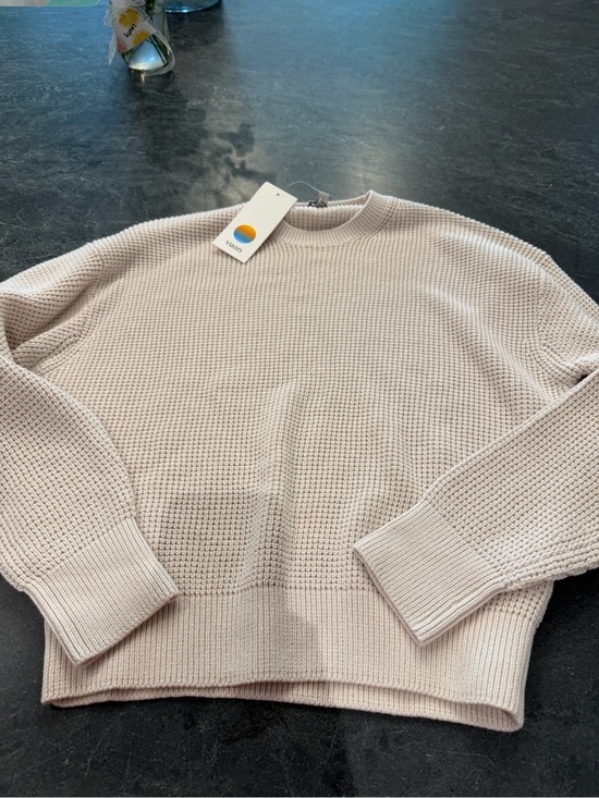 Vuori Sweaters - Vuori Light Beige Waffle Crewneck Sweater